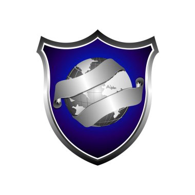 3D kalkan vektör simge. Mobil kavramı ve web tasarım için düz işareti dolu. Dünya koruma basit katı simgesi. Sembol, logo illüstrasyon