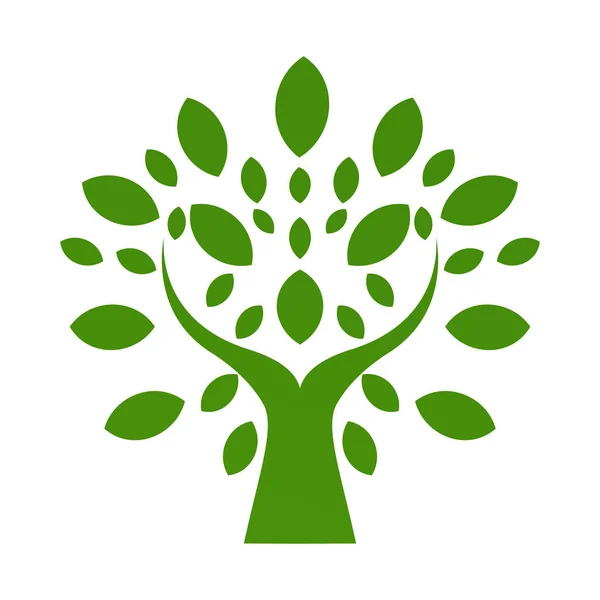 Bio Logo Blätter Der Hand Logo Naturprodukte Logo Kosmetikikone Spa — Stockvektor