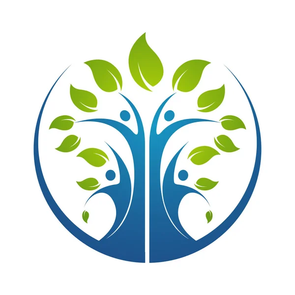Símbolo Árbol Genealógico Icono Logotipo Diseño Plantilla Ilustración — Archivo Imágenes Vectoriales