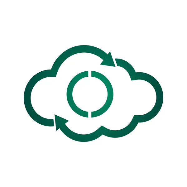 Icono Vector Almacenamiento Nube Sobre Fondo Blanco — Vector de stock