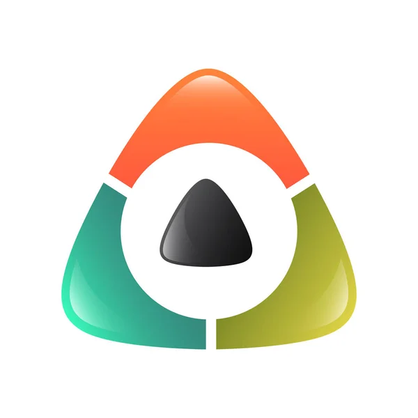 Abstract Driehoekig Logo Creatief Media Play Logo Vector Logo Concept — Stockvector