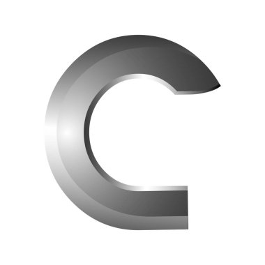 Teknoloji tarzı logo simge monogram. C harfi logosu