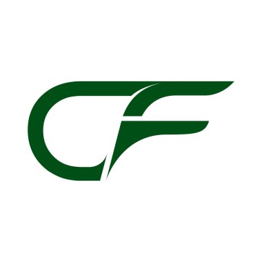 CF C F yaratıcı Modern siyah harflerle Logo tasarımı fırça ile Swoosh