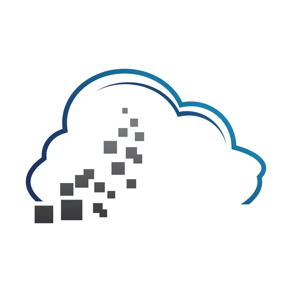 Símbolo Nube Azul Logotipo Nube Big Data Logotipo Tecnología Nube — Vector de stock