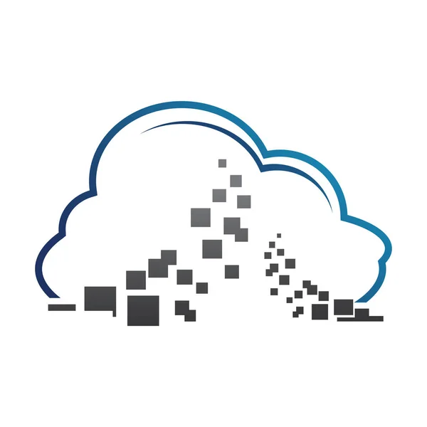 Símbolo Nube Azul Logotipo Nube Big Data Logotipo Tecnología Nube — Vector de stock