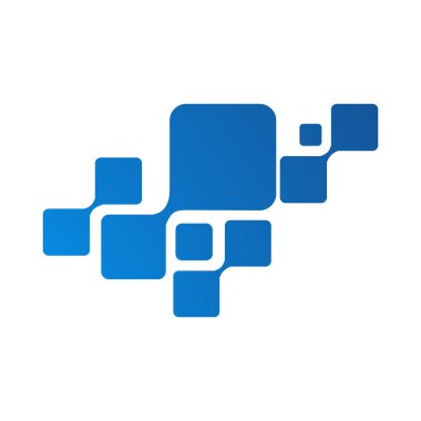 Soyut teknoloji işareti kimlik kurumsal marka vektör logo tasarım şablonu göl kenarında beyaz bir arka plan üzerinde