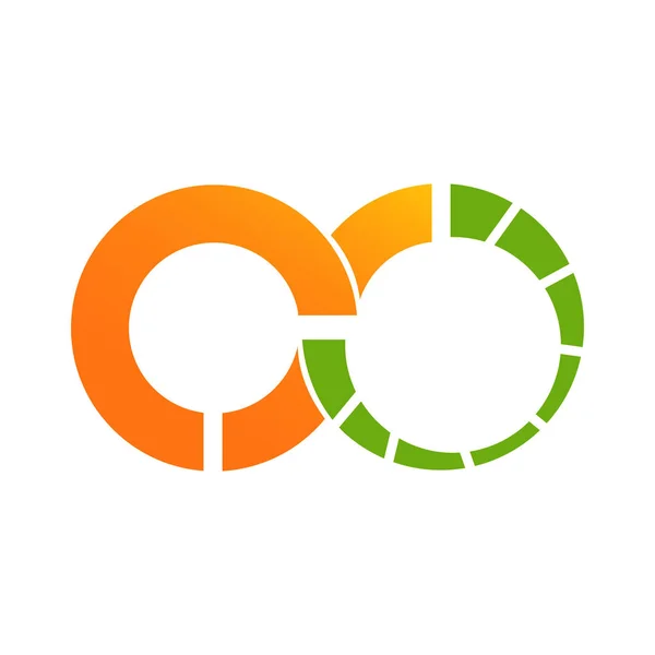 Círculo Laranja Infinito Datas Logo — Vetor de Stock