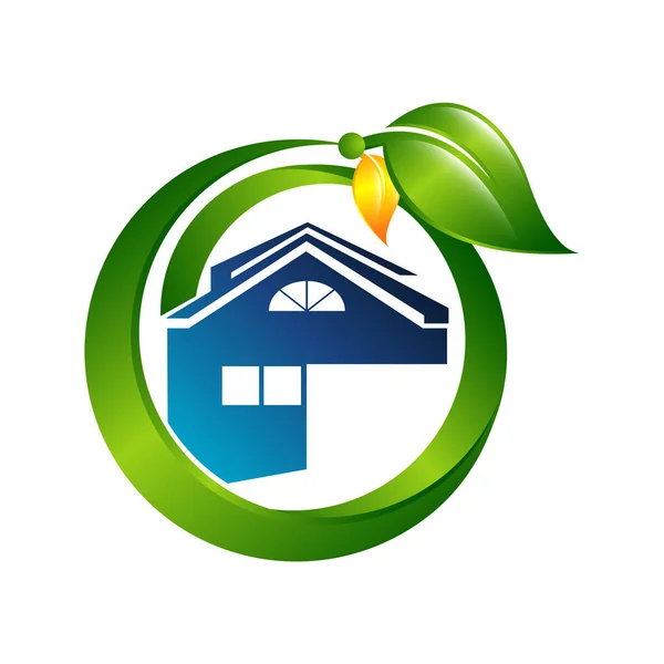 Creative Green House Concept Шаблон Дизайну Логотипу — стоковий вектор
