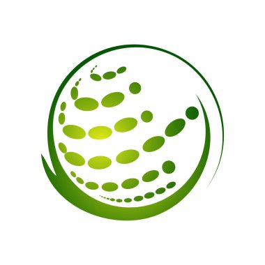 Küre soyut vektör logo tasarım şablonu. İş teknoloji daire simgesi