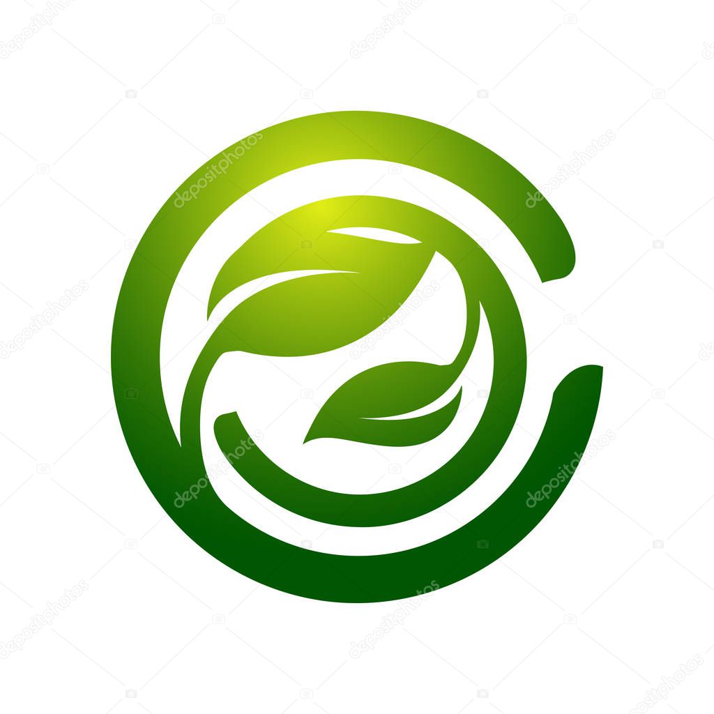 Natural product logo design vector template. illustration Leaf icon