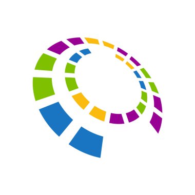 Soyut renkli vektör logosu. Amblem medya, moda, kozmetikler için