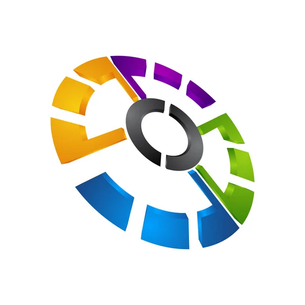 Logotipo Vetorial Colorido Abstrato Emblema Para Mídia Moda Cosméticos — Vetor de Stock
