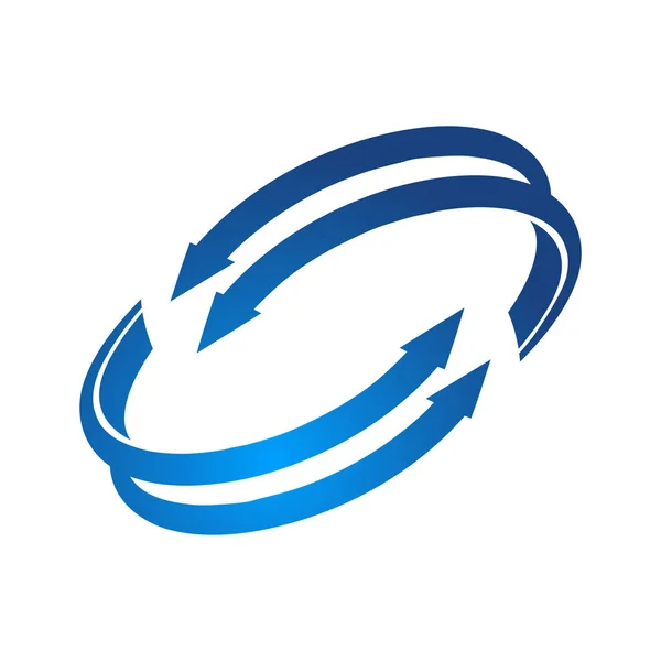 Yenilik Teknoloji Mavi Renk Logo Şablonu Daire — Stok Vektör