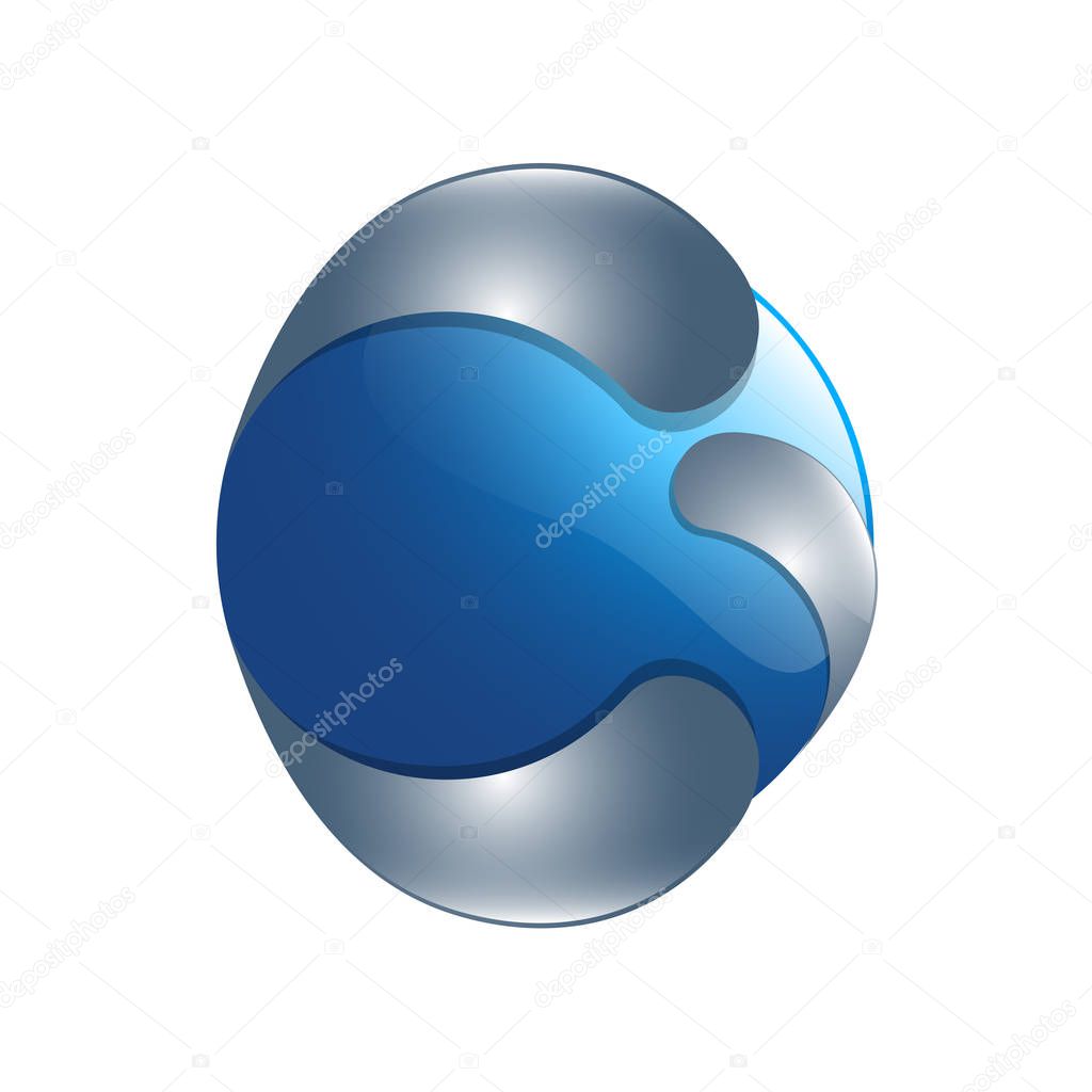 Global Data Planet Logo design vector template Negative space style. World universe internet web storage technology Logotype concept icon