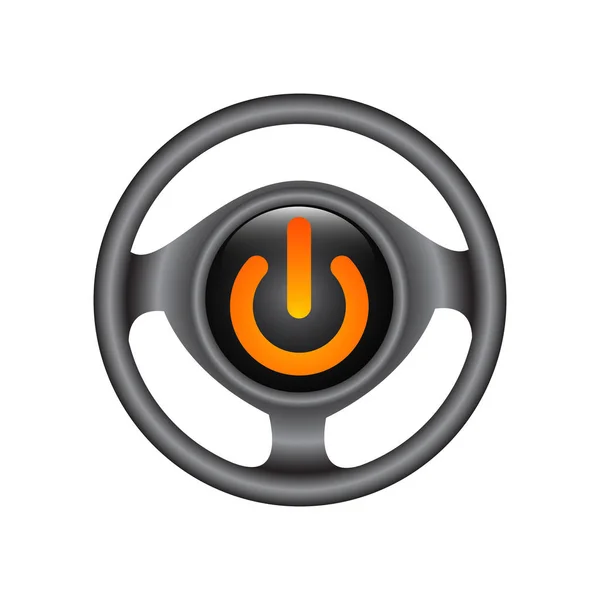 Logo Der Chrom Power Taste Ausschalten Des Symbolvektors Isoliert Auf — Stockvektor