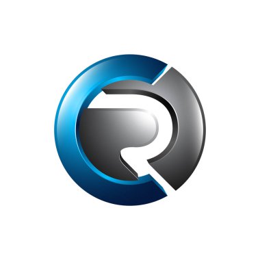 Soyut mektup Cr Logo. Mavi ve yeşil renk. Vector Illustrator