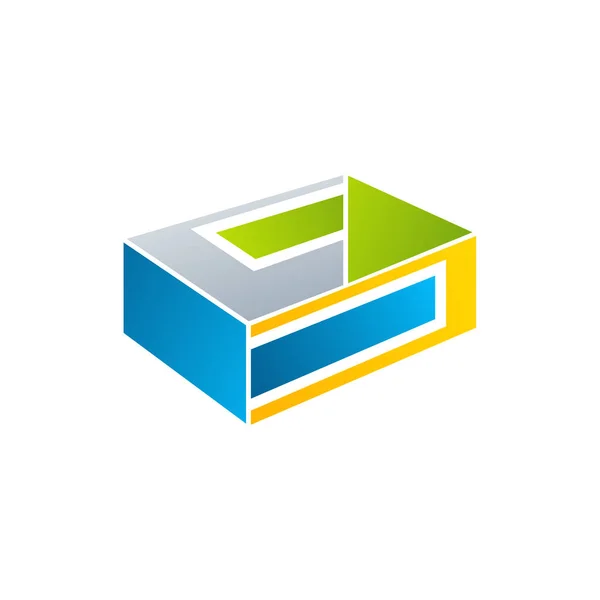 Creative Box Emblema Abstrato Conceito Design Logotipo Elemento Logotipo Para — Vetor de Stock