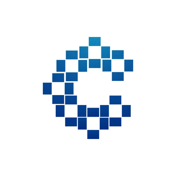 Letra Logotipo Pixel Desenho Vetor Logotipo Alfabeto — Vetor de Stock