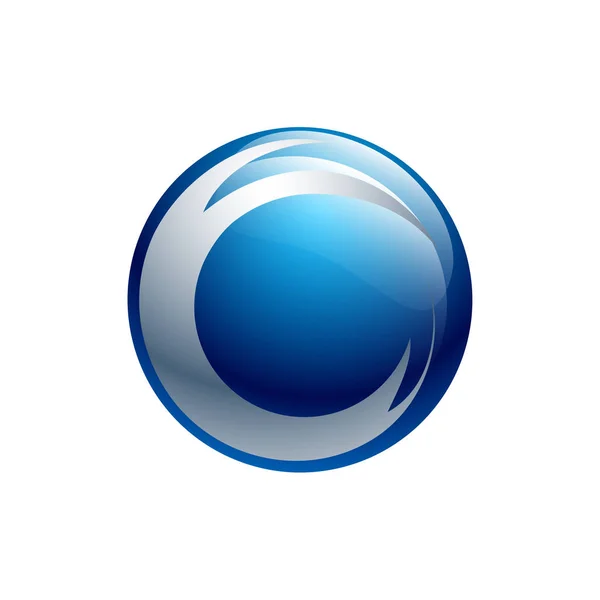 Креативный Трехмерный Векторный Дизайн Логотипа Искушает Элемент Серебристо Голубая Иконка — стоковый вектор