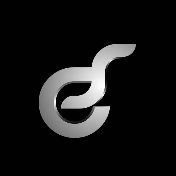 Eredeti Logo Betű Vagy Logo Design Ezüst Szín Fekete Háttér — Stock Vector