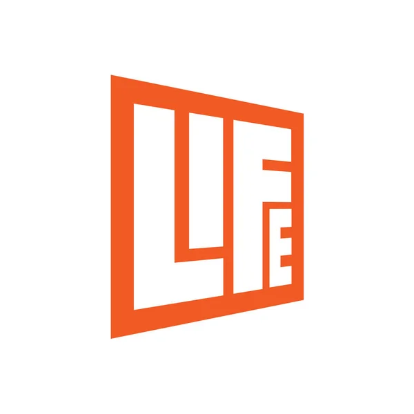 Шаблон Логотипа Square Lettering Life Оранжевым Цветом — стоковый вектор