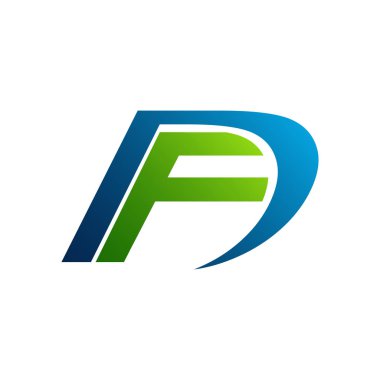 FD F D harfi Logo tasarımı siyah renklerde. Yaratıcı Modern harfler vektör simge Logo tasarlamak