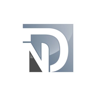 ND N D harfi Logo tasarımı siyah renklerde. Yaratıcı Modern harfler vektör simge Logo tasarlamak
