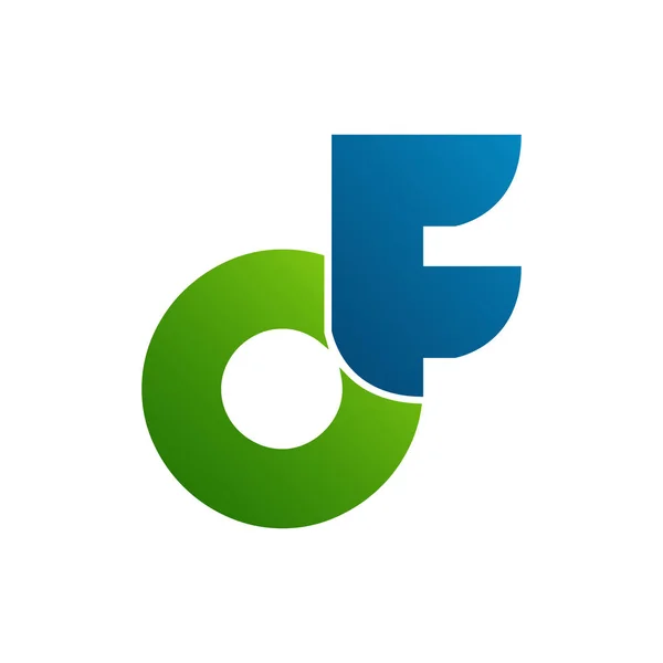 Carta Inicial Logotipo Vetor Com Cor Azul Verde —  Vetores de Stock