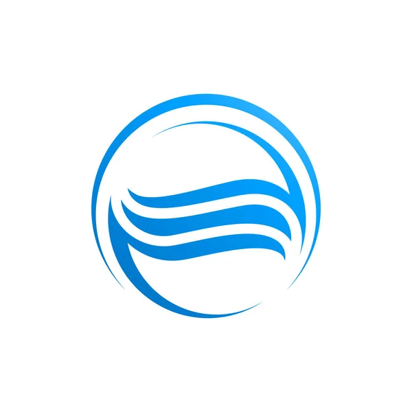 Daire Dalgalar Mavi Renk Logo Şablonu — Stok Vektör