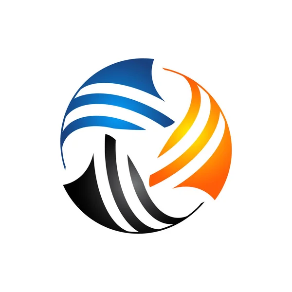 Abtract Barevný Kruh Globální Logo Šablonu Vektorové Ilustrace — Stockový vektor