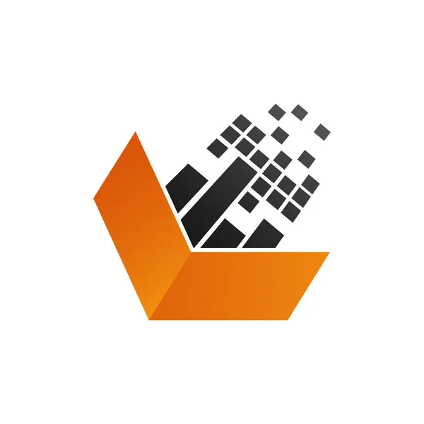Логотип Технологической Стрелки Оранжево Черного Цвета — стоковый вектор