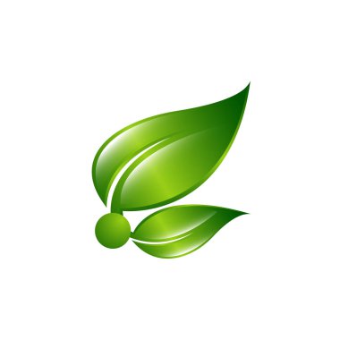 Soyut küre yeşil yaprak logosu, yeşil kümesi bırakır. Tasarım öğesi