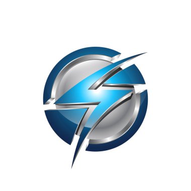 Gezegen daire Thunder Logo tasarlamak, Logo Thunder elektrik güç hızlı hız logo kavramı flash