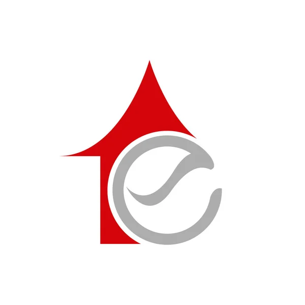 Daun Dan Panah Ikon Alam Logo Daun Dengan Arrow Logo - Stok Vektor