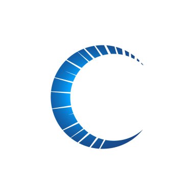 Yaratıcı C harfi Logo vektör, yaz çok renkli pembe mavi degrade gölge ile Rus harf C