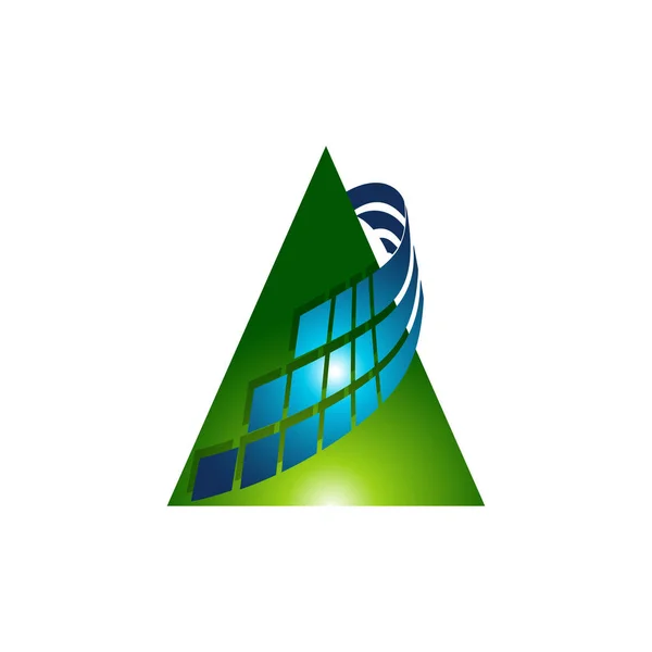 Moderní Trojúhelník Design Loga Multi Barevný Trojúhelník Symboly — Stockový vektor