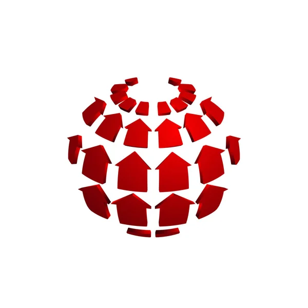 Здания Дома Globe Home Landscape Logo Template — стоковый вектор