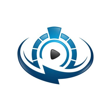 Soyut üçgen logosu, yaratıcı medya oyun logosu, vektör logosu illüstrasyonu, medya logosu, Play logosu, Player logosu, Movie player logosu, Multimedia logosu, Audio müzik logosu