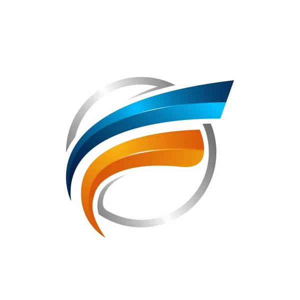 Daire Swoosh Yörünge Vektör Uydu Cosmos Logosu Gezegenin Iyi Logo — Stok Vektör
