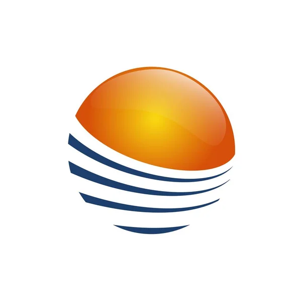 Güneş Logo Tasarımı Yaratıcı Güneş Sembolü Çizgi Güneş Logosu — Stok Vektör