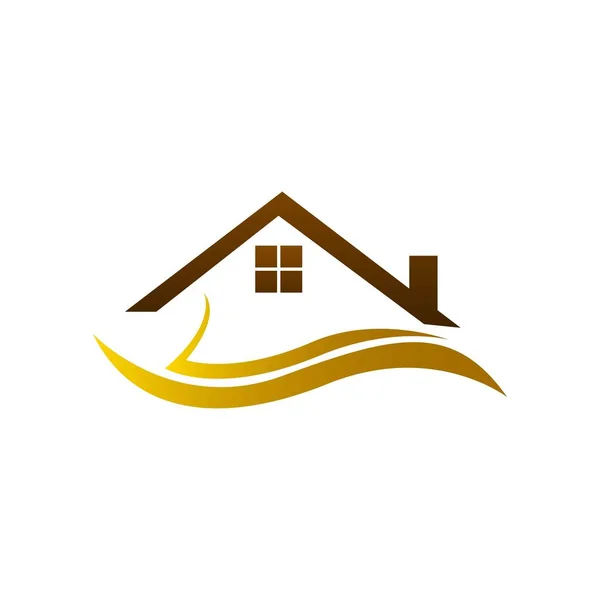 Logo Real Estate Logo Rumah Logo Rumah Desain Sederhana Ikon - Stok Vektor