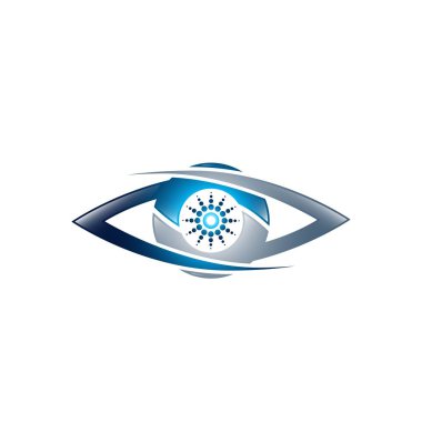Teknoloji göz yörünge web yüzük logo tasarımı. Vektör daire halka logo tasarımı. Soyut daire logo şablonu. Yuvarlak halka daire ve sonsuz döngü sembolü, teknoloji simgesi, daire hat logosu. Şirket logosu. Vektör çizim Eps.8 Eps.10