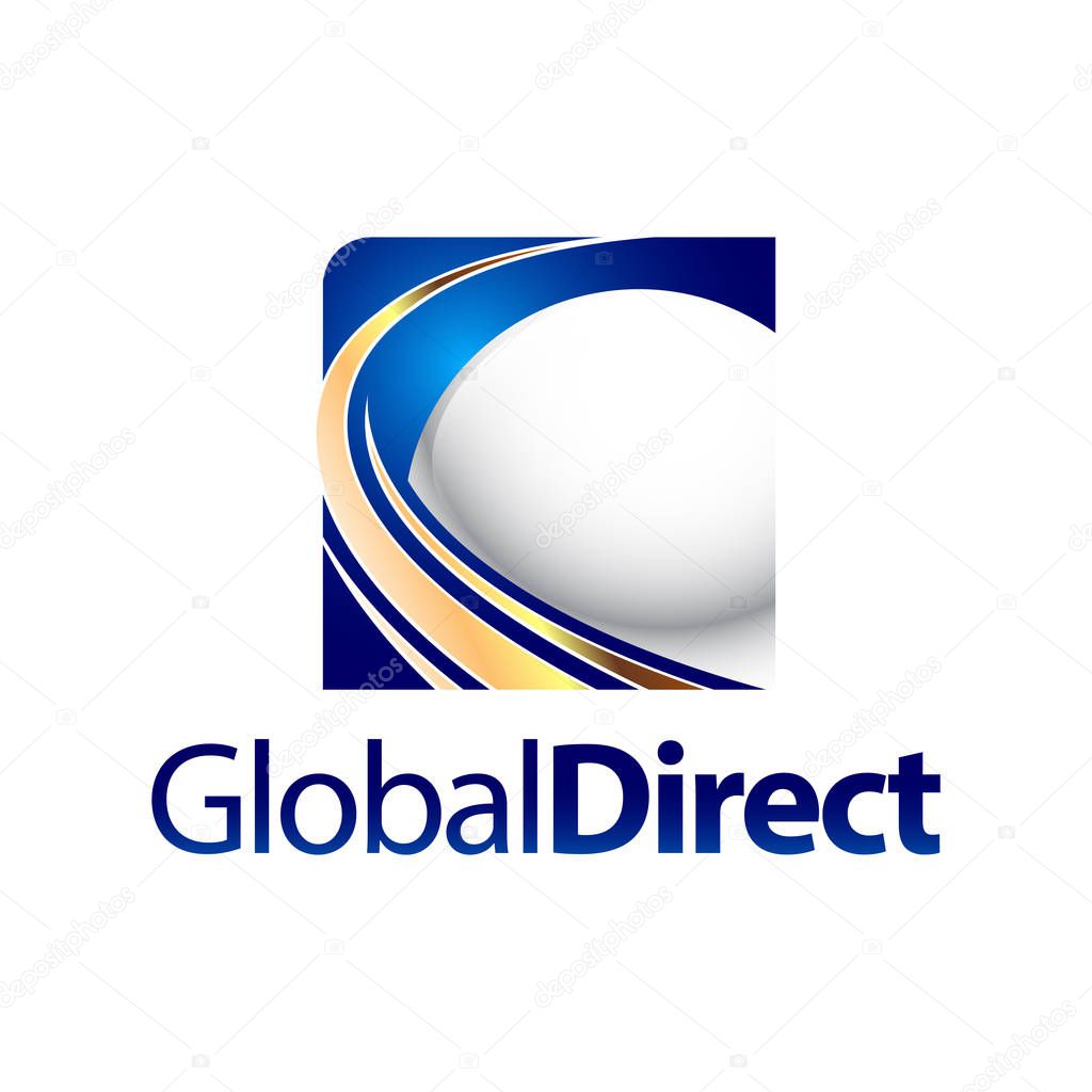 Technology Global direct square sphere logo concept design template idea