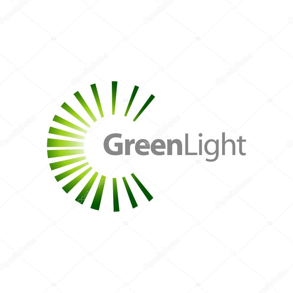 Rotate splash green light logo concept design template idea