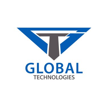 Küresel techonologies. İlk harf Gt, Tg logo Konsept tasarım şablonu fikri