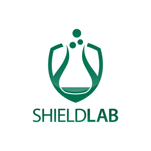 Schild Lab Schild Met Laboratorium Pictogram Platte Logo Concept Ontwerp — Stockvector