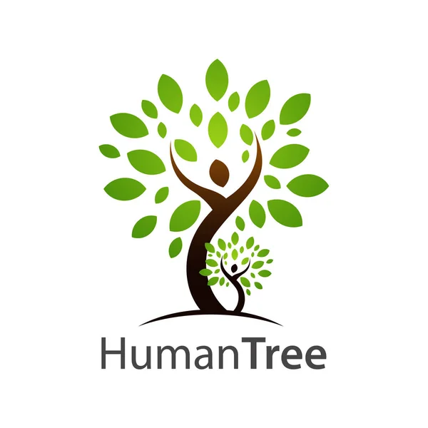 Human tree logo concept design. Symbol graphic template element vector