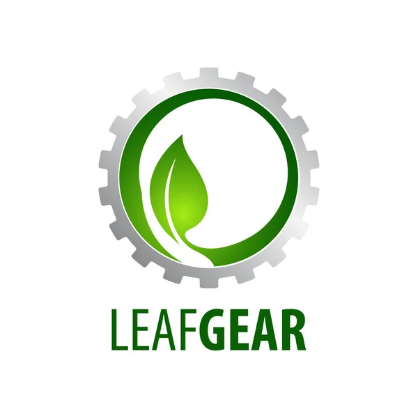 Leaf Zahnrad Logo Konzeptentwurf Symbol Grafische Vorlage Element Vektor — Stockvektor