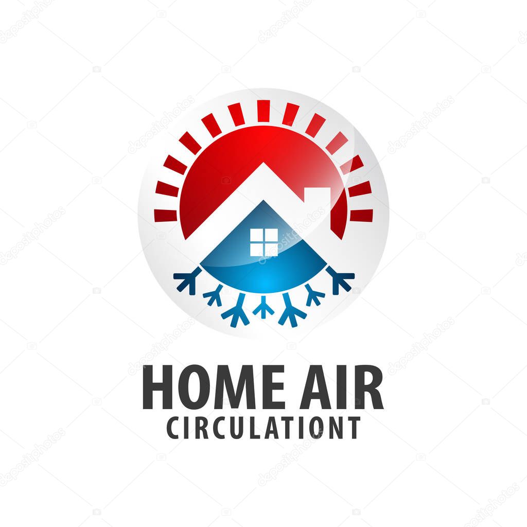 Circle arrow Home Air circulation logo concept design. Symbol graphic template element vector