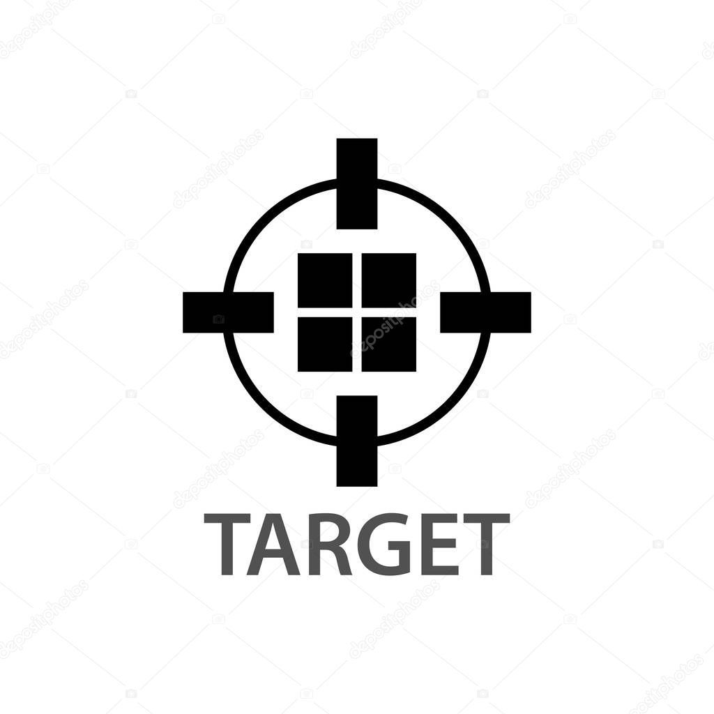 Circle block target logo concept design. Symbol graphic template element vector